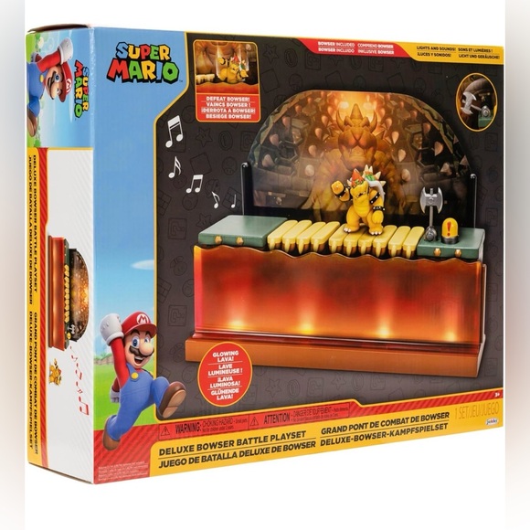 Nintendo Other - Super Mario Bros Deluxe Bowser Battle Playset Brand New
